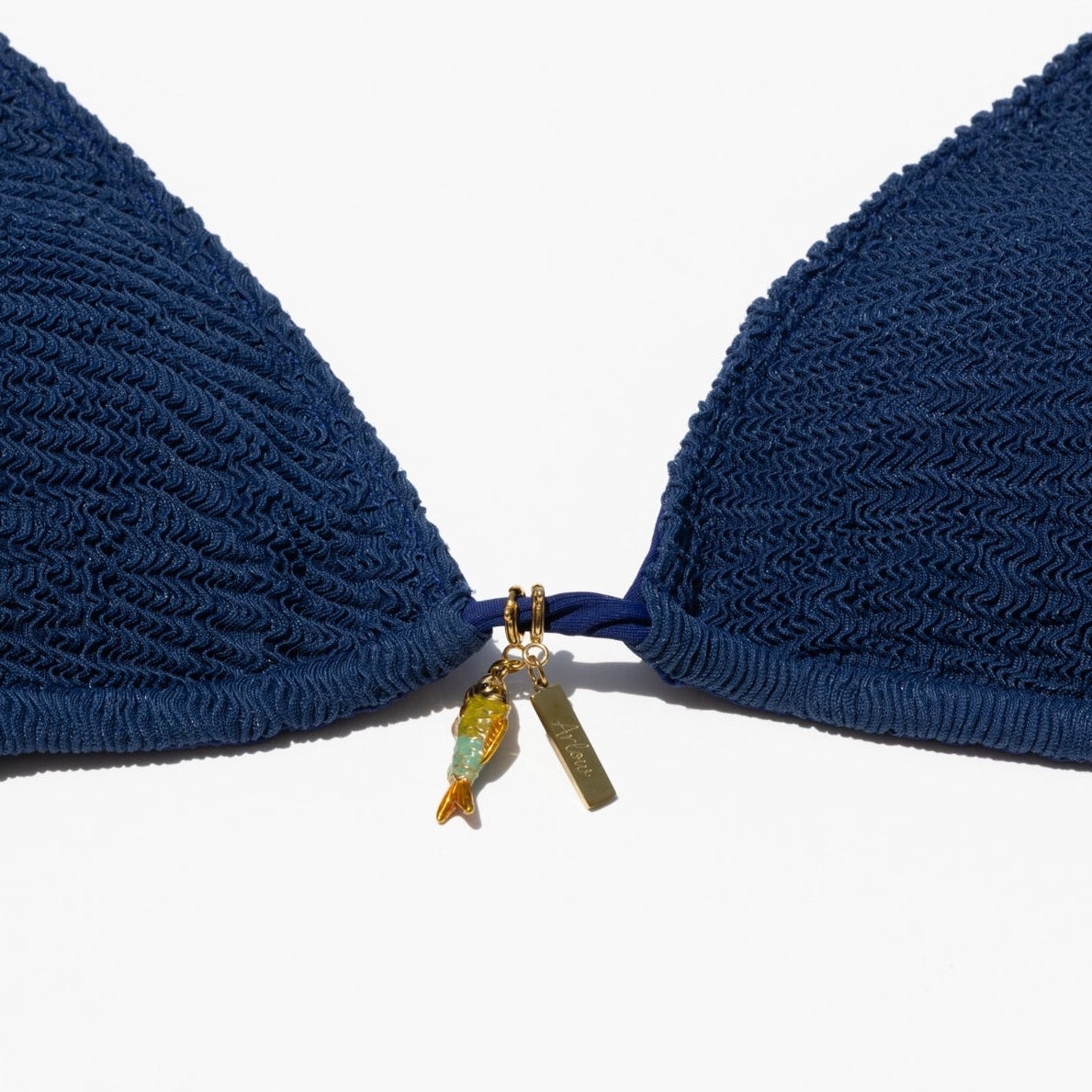 Navy Ripple Triangle Bikini Set
