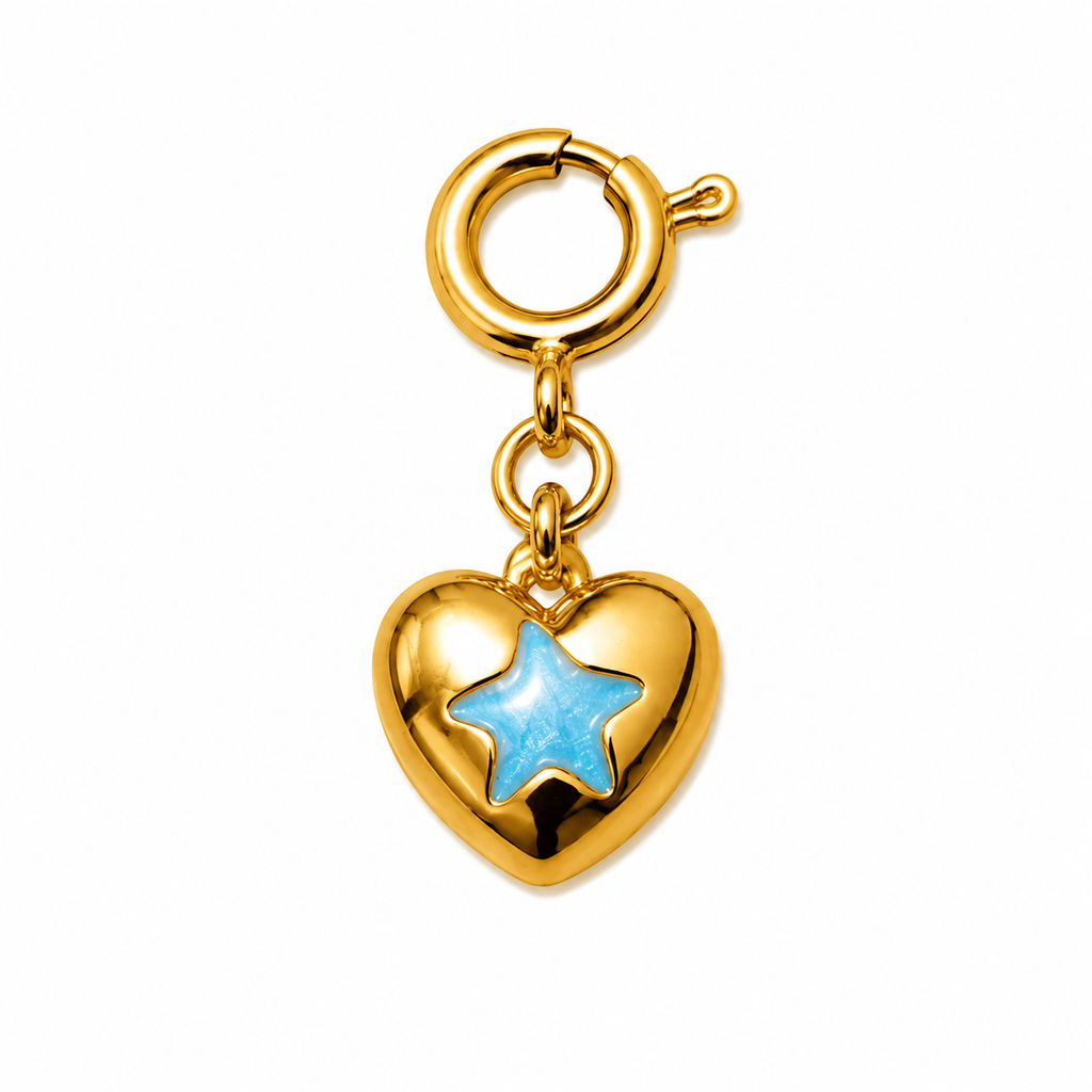 Baby Blue Heart Charm